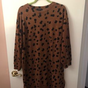Eclair Women’s animal print sweater dress tunic, Size 1X